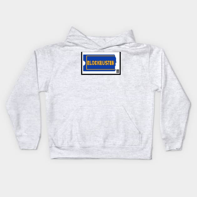 Blockbuster Pixel VHS Kids Hoodie by No Context Nostalgia 